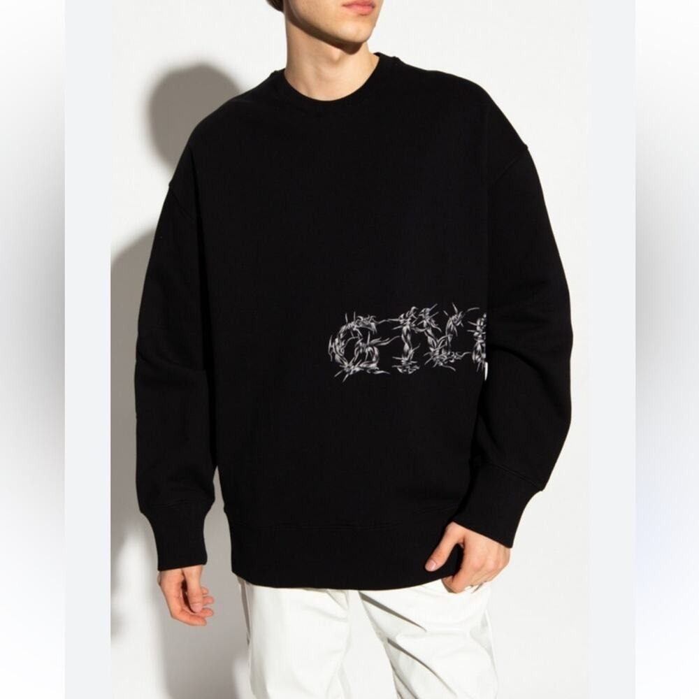 GIVENCHY barbed wire logo sweater sweatshirt size small‎